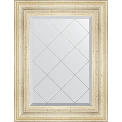 Зеркало настенное Evoform ExclusiveG 76х59 BY 4031 с гравировкой в багетной раме Травленое серебро 99 мм