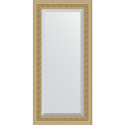 Зеркало настенное Evoform Exclusive 115х55 BY 1244 с фацетом в багетной раме Сусальное золото 80 мм