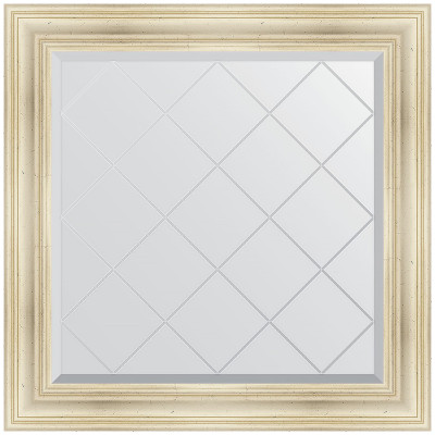 Зеркало настенное Evoform ExclusiveG 89х89 BY 4332 с гравировкой в багетной раме Травленое серебро 99 мм