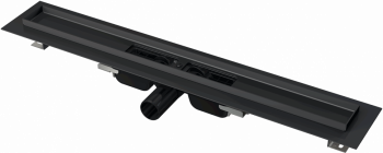 Водоотводящий желоб с порогами для перфорированной решетки, черный-мат AlcaPlast APZ101BLACK-950