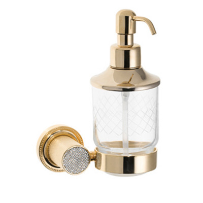 Дозатор для жидкого мыла Boheme Royal Cristal 10932-G подвесной, золото