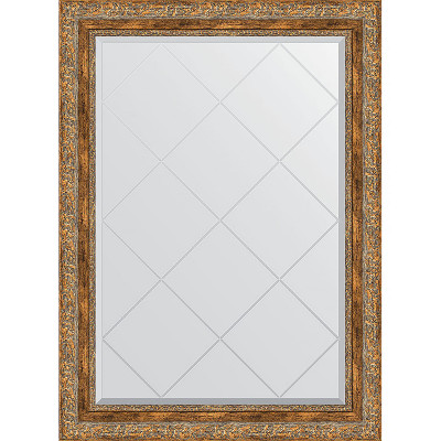 Зеркало настенное Evoform ExclusiveG 102х75 BY 4187 с гравировкой в багетной раме Виньетка античная бронза 85 мм