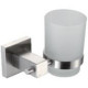 Стакан для ванной Frap нерж сталь/стекло, сатин 9,1x12x9,8 см (F30306)  (F30306)