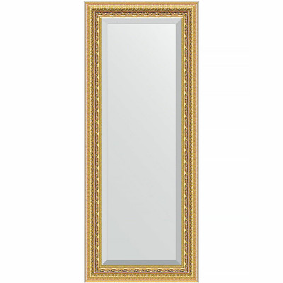 Зеркало настенное Evoform Exclusive 135х55 BY 1254 с фацетом в багетной раме Сусальное золото 80 мм