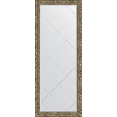 Зеркало напольное Evoform ExclusiveG Floor 200х80 BY 6315 с гравировкой в багетной раме Виньетка античная латунь 85 мм