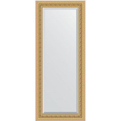 Зеркало настенное Evoform Exclusive 145х60 BY 1264 с фацетом в багетной раме Сусальное золото 80 мм